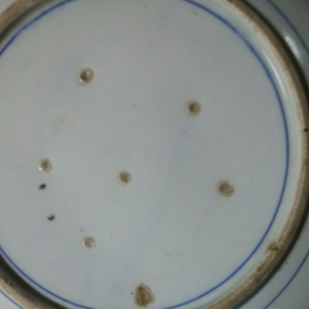 古伊万里　染付　微塵子唐草紋様