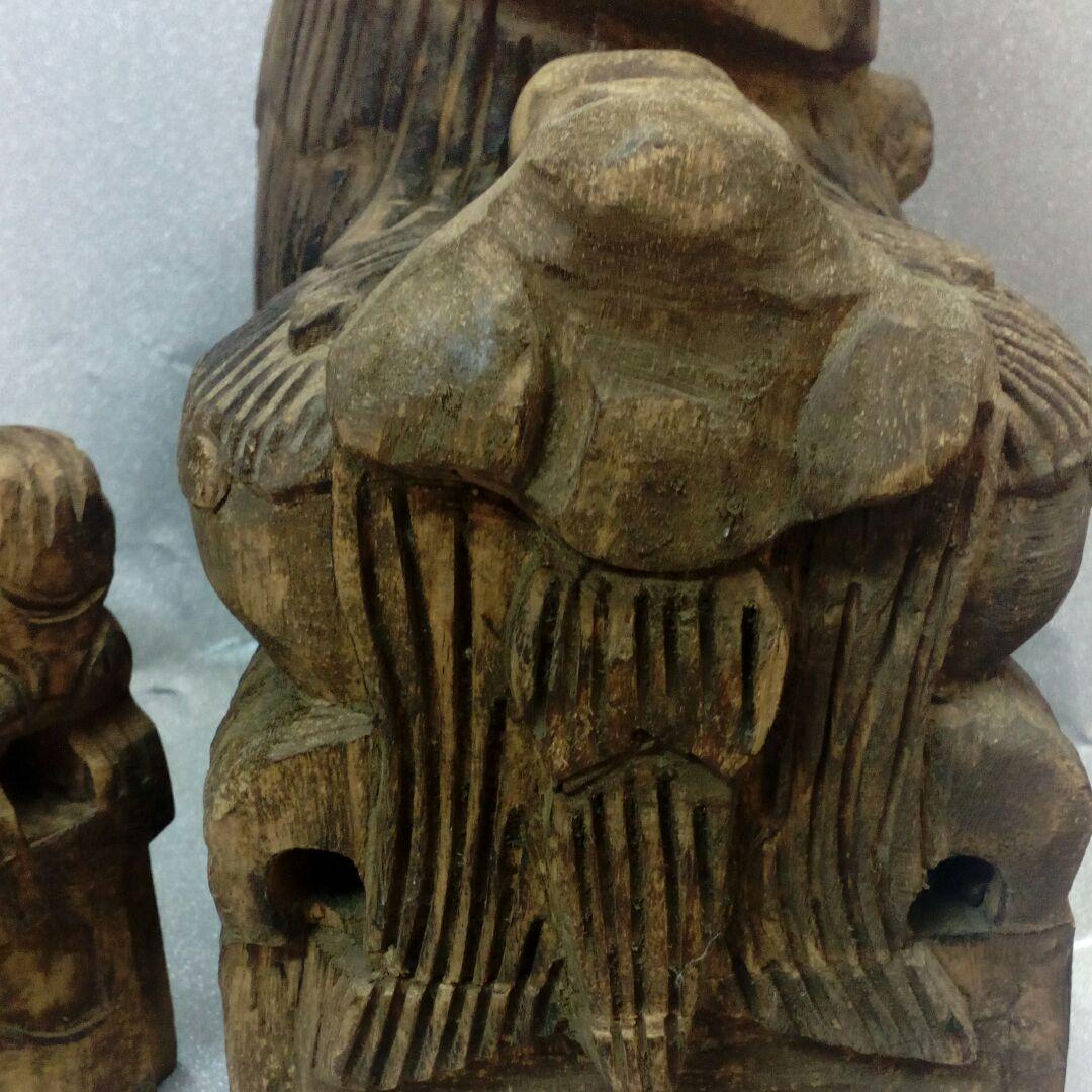 仏教古美術江戸時代中期頃細密造形造り木彫２対獅子２５〜２７センチ寺社仏閣当時物