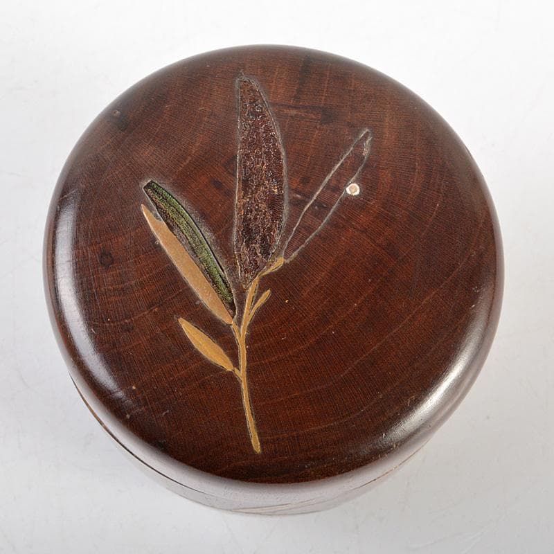 茶道具　漆塗　笹露蒔絵　小棗　桐箱付　V　R5912