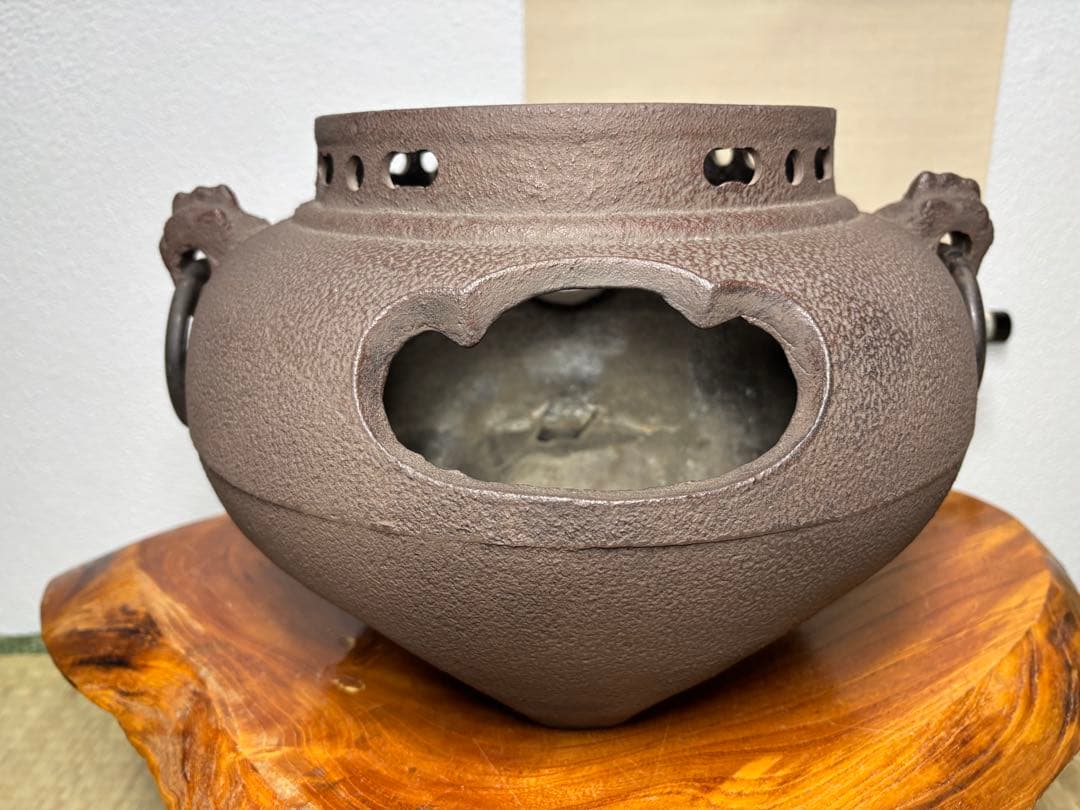 龍面釜 龍面風炉 野々田炭型電熱器 一式 野々田商店 茶道具