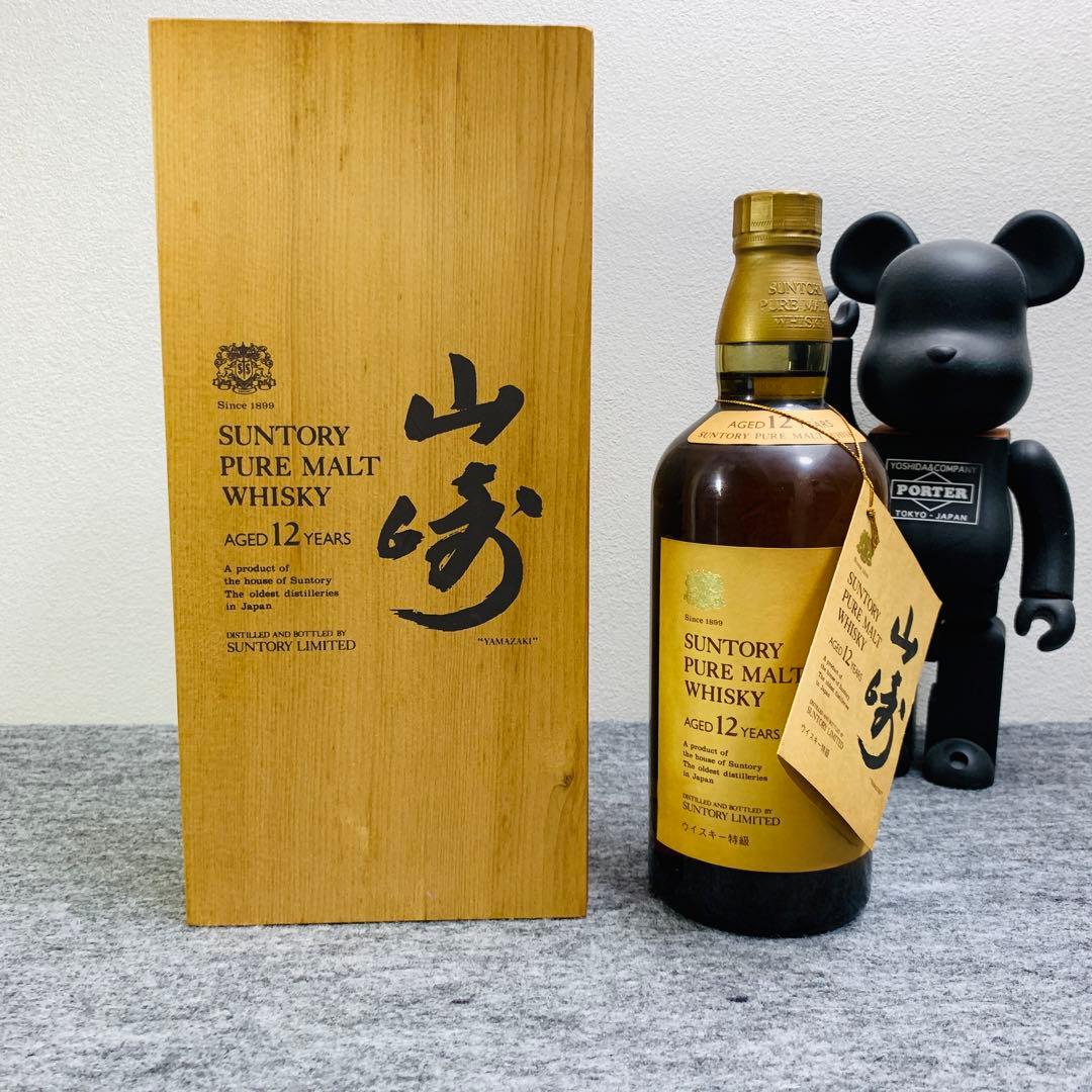 山崎12年 750ml 向獅子マーク旧ボトル ウイスキー木箱カートン付