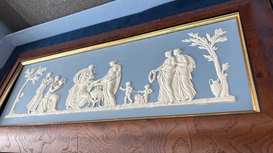 希少　ウェッジウッド ジャスパー　陶板　額