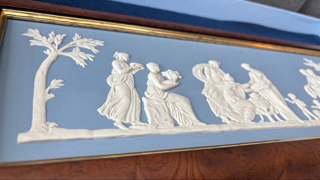 希少　ウェッジウッド ジャスパー　陶板　額