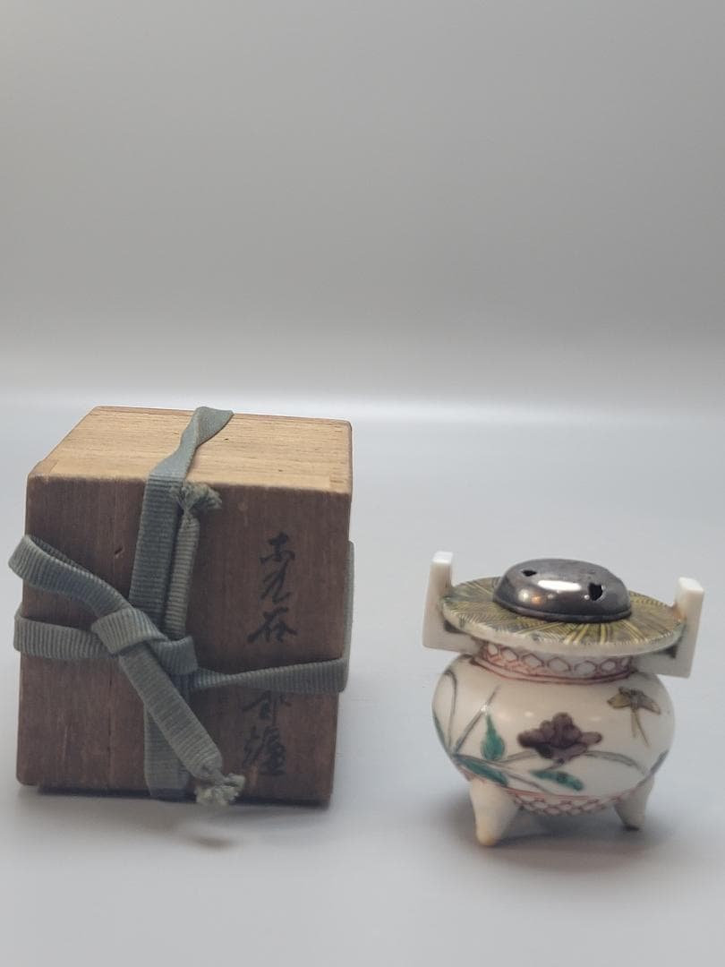 古美術 古九谷 香炉 銀火屋 時代物 DT187