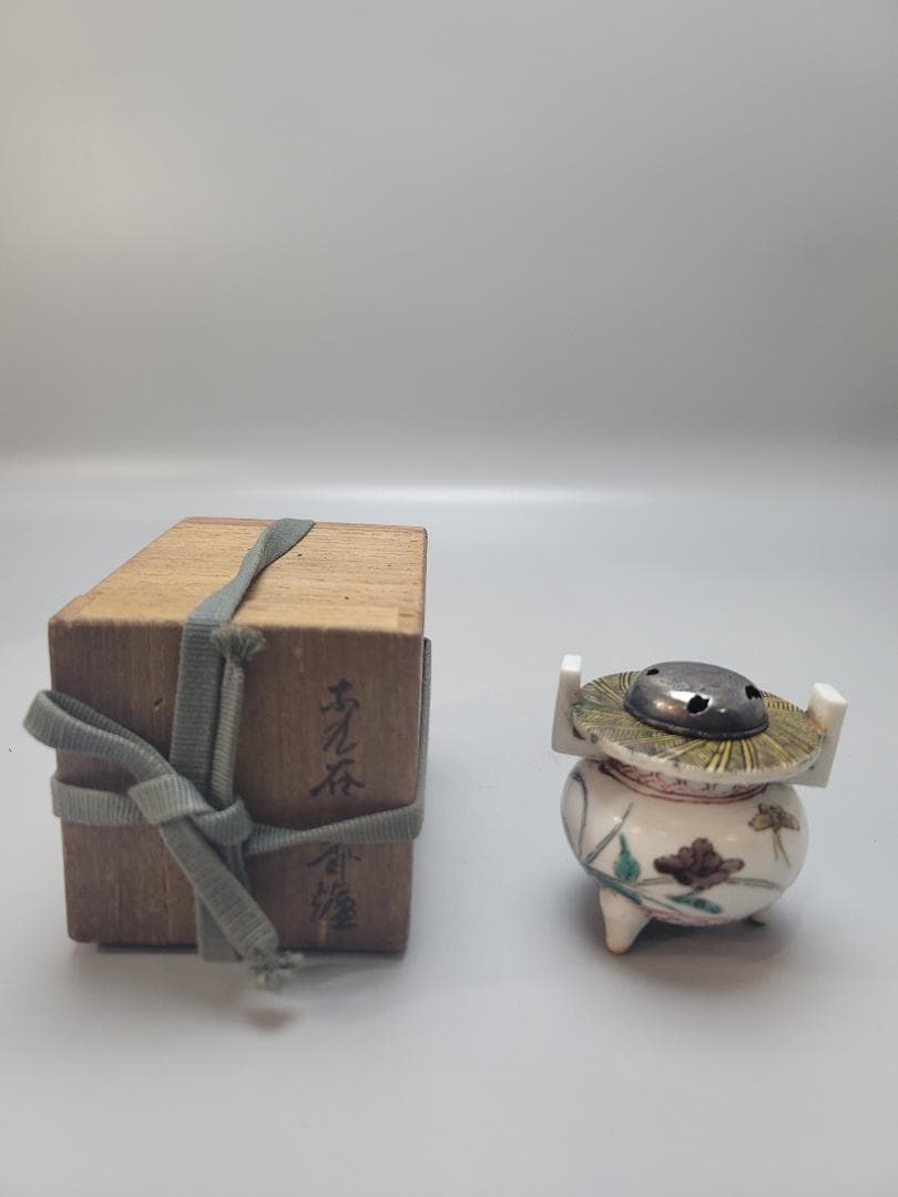 古美術 古九谷 香炉 銀火屋 時代物 DT187