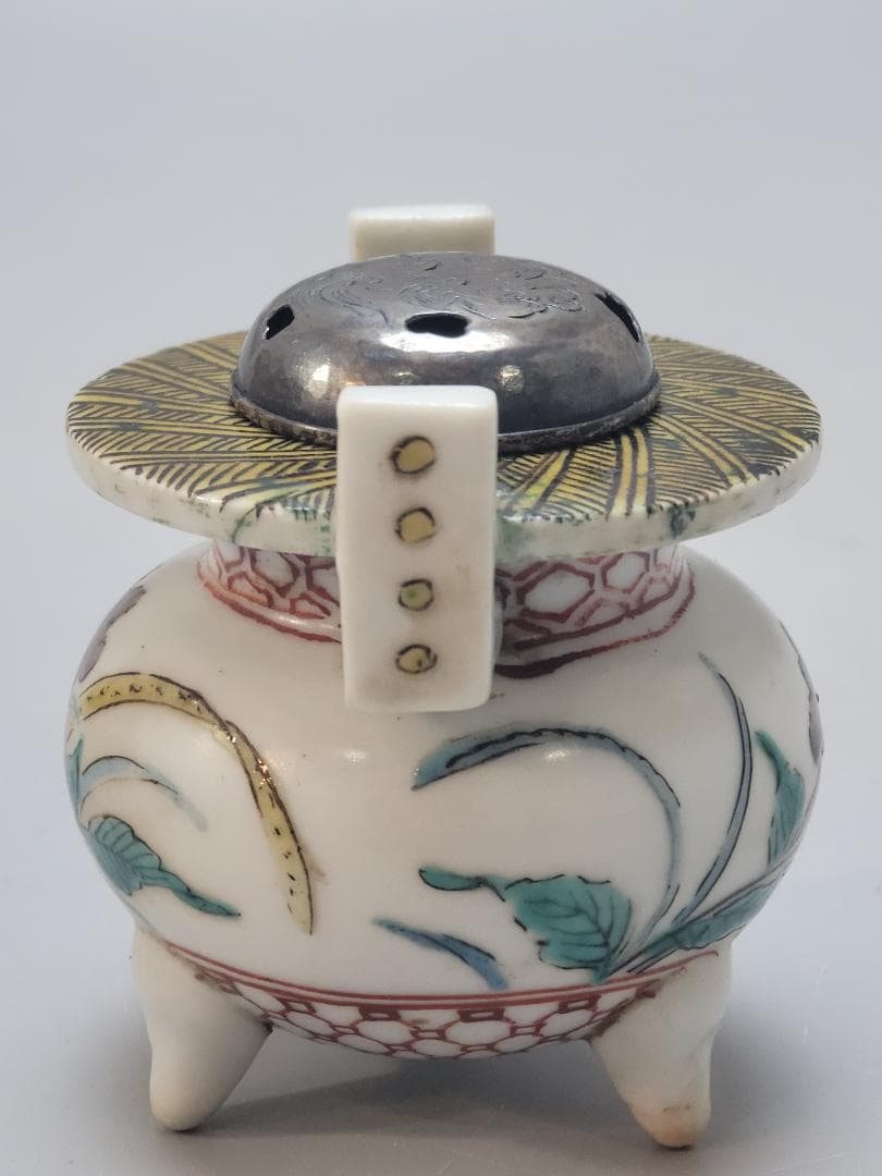 古美術 古九谷 香炉 銀火屋 時代物 DT187