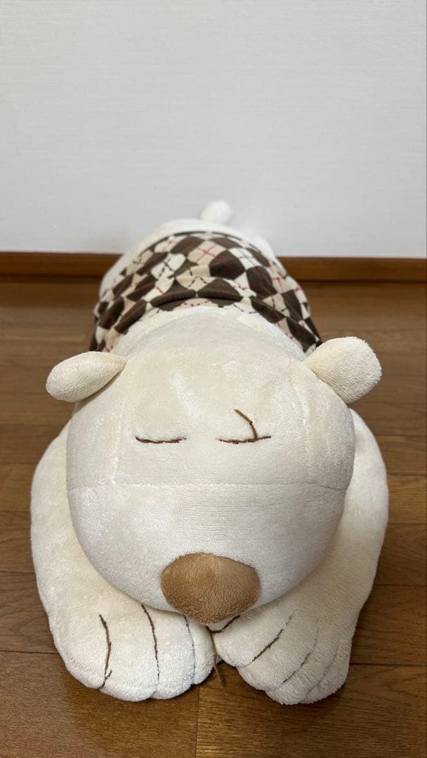 ニトリ クマ 抱き枕 ぬいぐるみ アーガイル柄 廃盤