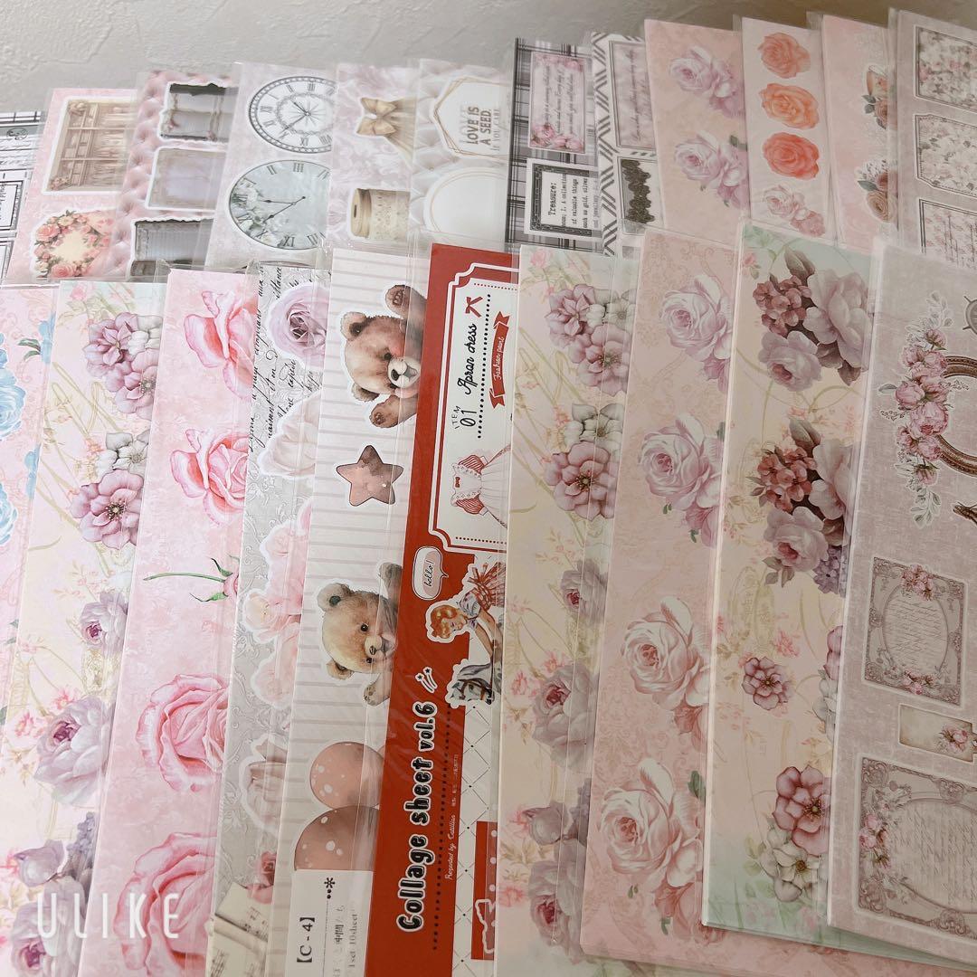 コラージュシート デザインペーパー 紙モノ コラージュ素材 まとめ売り