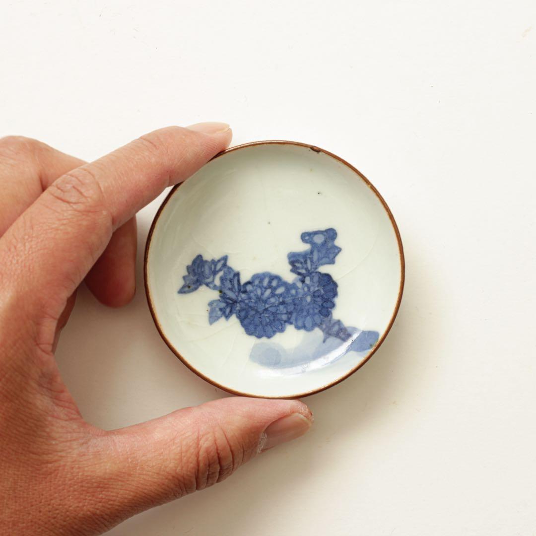 伊万里　古伊万里　江戸　中期　コンニャク印判　菊　豆皿