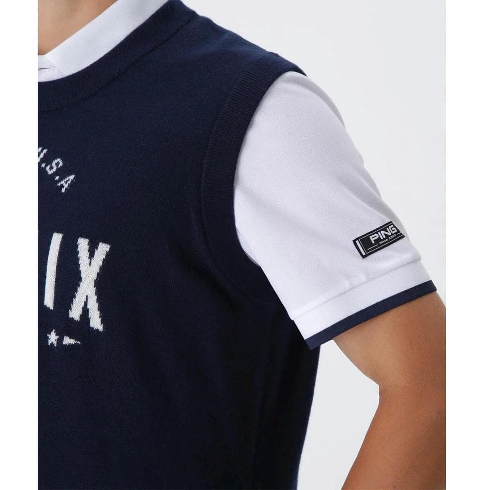 ピンゴルフ　レイヤードツインニット【L寸】ネイビー　 621-5274900