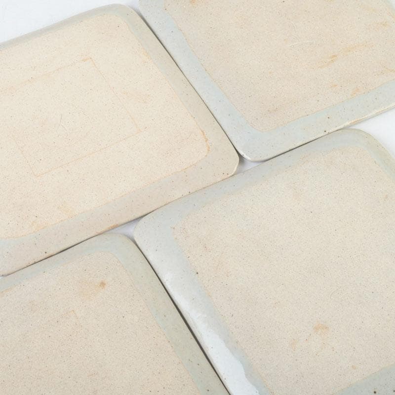 和食器　茶懐石　幸兵衛窯　絵変四方皿　銘々皿　五客　共箱　N　9375