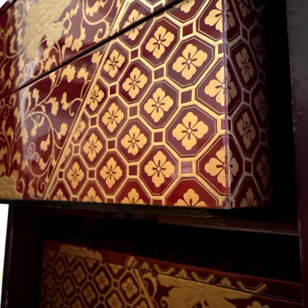 ◆塗り重箱　ニ段/三段　蒔絵あしらい◆