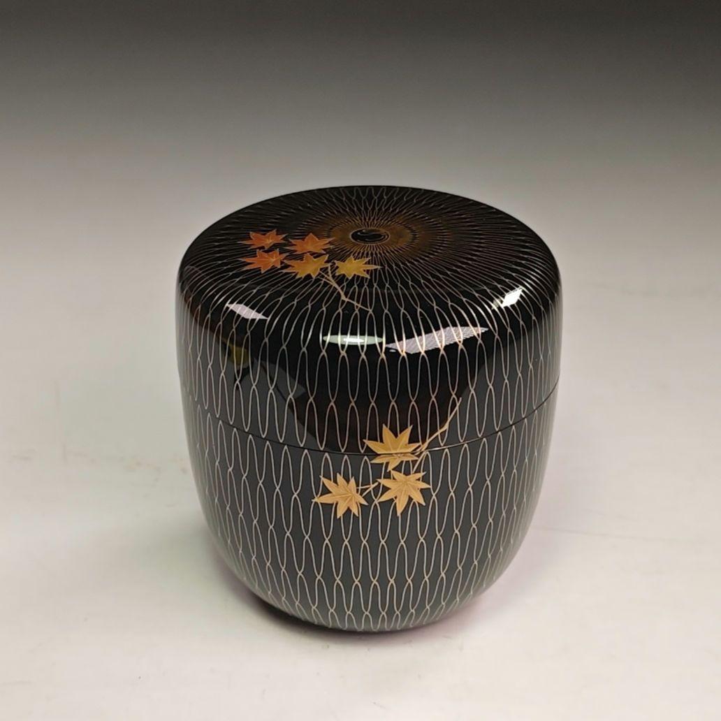 イ822 棗『網もみじ　内銀棗　共箱』『塗師作』茶道具　茶器