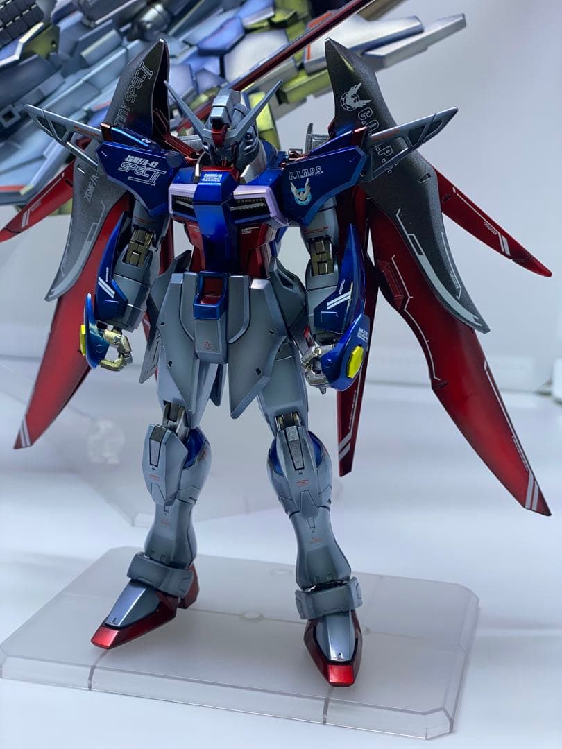 ガンプラ完成品HG デスティニーガンダムspecⅡ & ゼウスシルエット全塗装