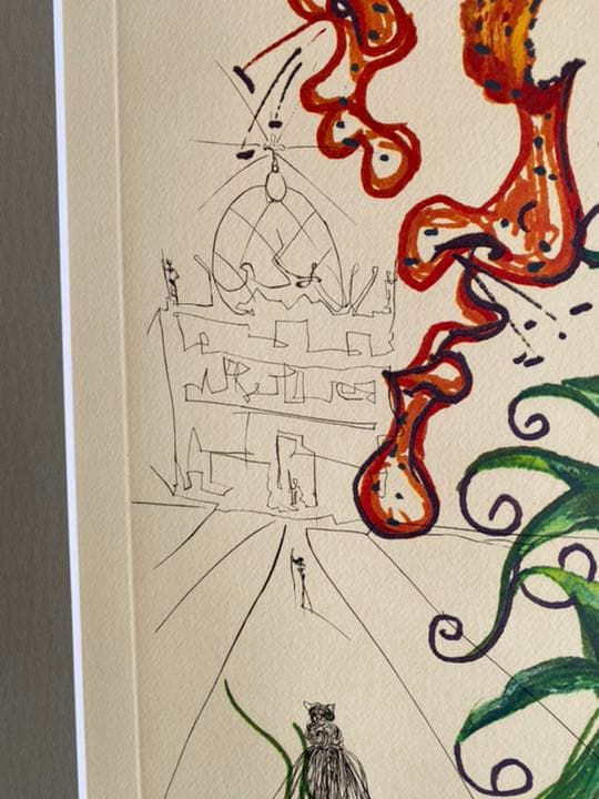 サルバドール・ダリ銅版画 「タイガーリリー虎百合」1972年作品 ダリ直筆サイン