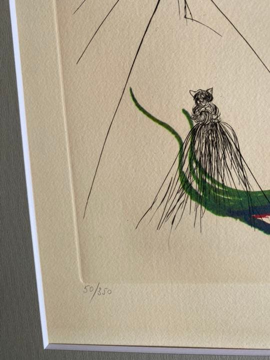 サルバドール・ダリ銅版画 「タイガーリリー虎百合」1972年作品 ダリ直筆サイン