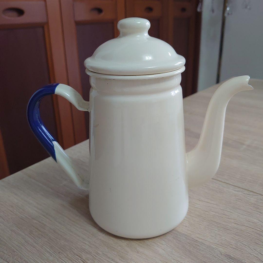 【希少価値】フランス製　アンティーク　ホーロー　ポット　容器