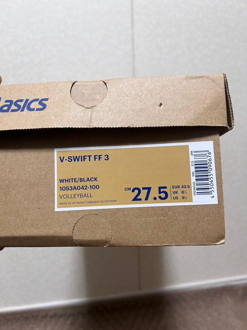 asics バレーボールシューズ 27.5cm ブラック/ホワイト/ゴールド