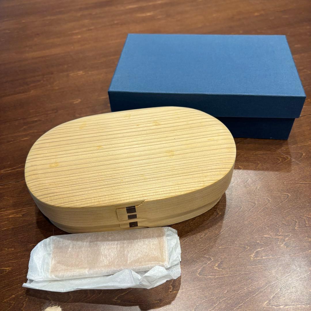 柴田慶信商店　小判弁当箱　天然杉•秋田杉の曲げわっぱ （大）