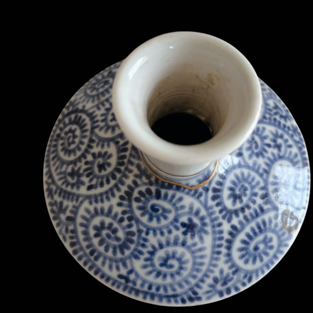 古伊万里 蛸唐草 円柱 大徳利 花瓶 染付け アンティーク 大きいサイズ 陶器