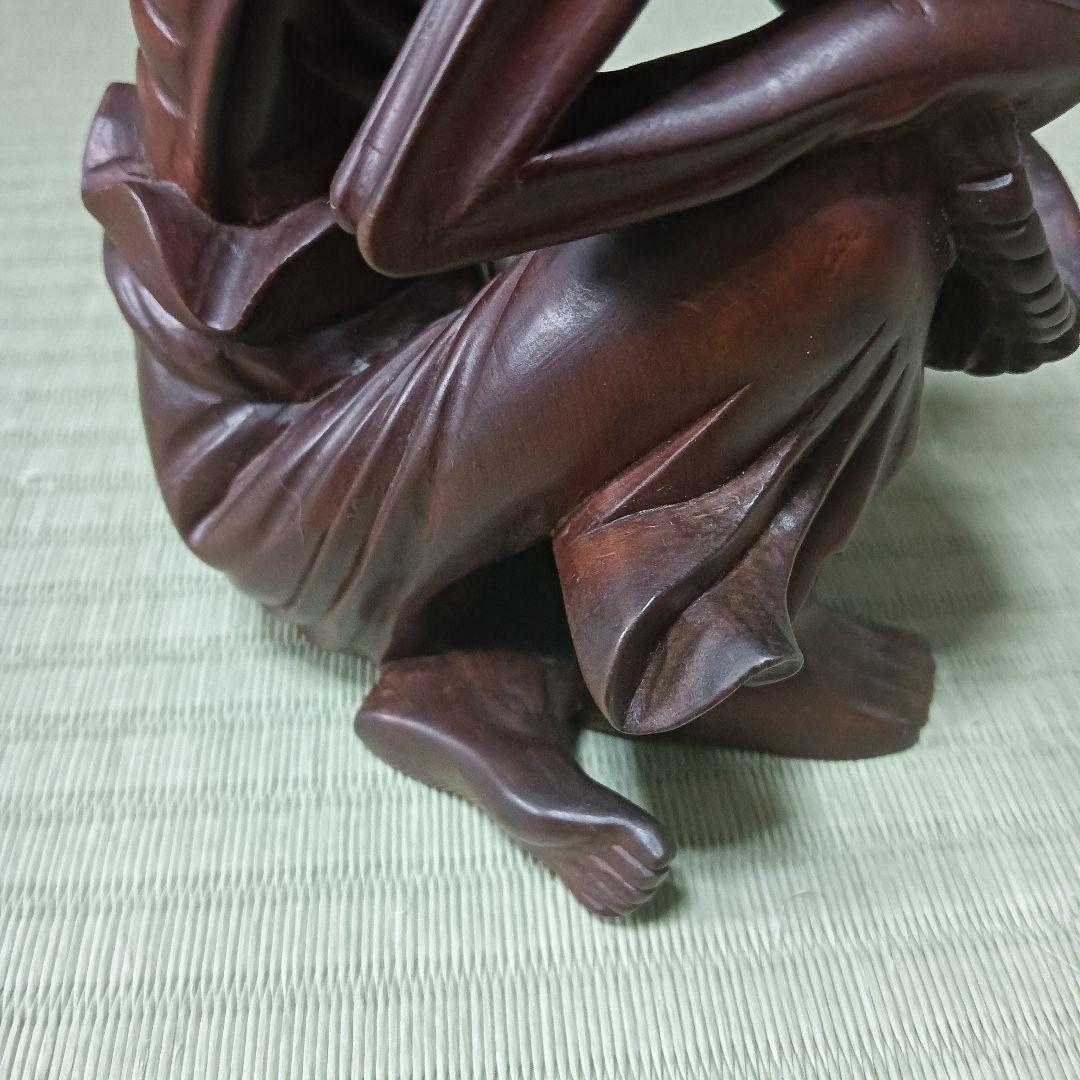 木製　中国　黄楊彫刻 釈迦苦行仏　彫刻　古美術　骨董　唐木黄楊木　寺院　仏教