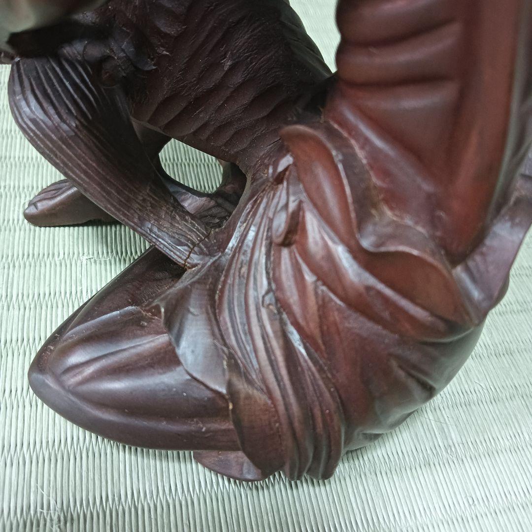 木製　中国　黄楊彫刻 釈迦苦行仏　彫刻　古美術　骨董　唐木黄楊木　寺院　仏教