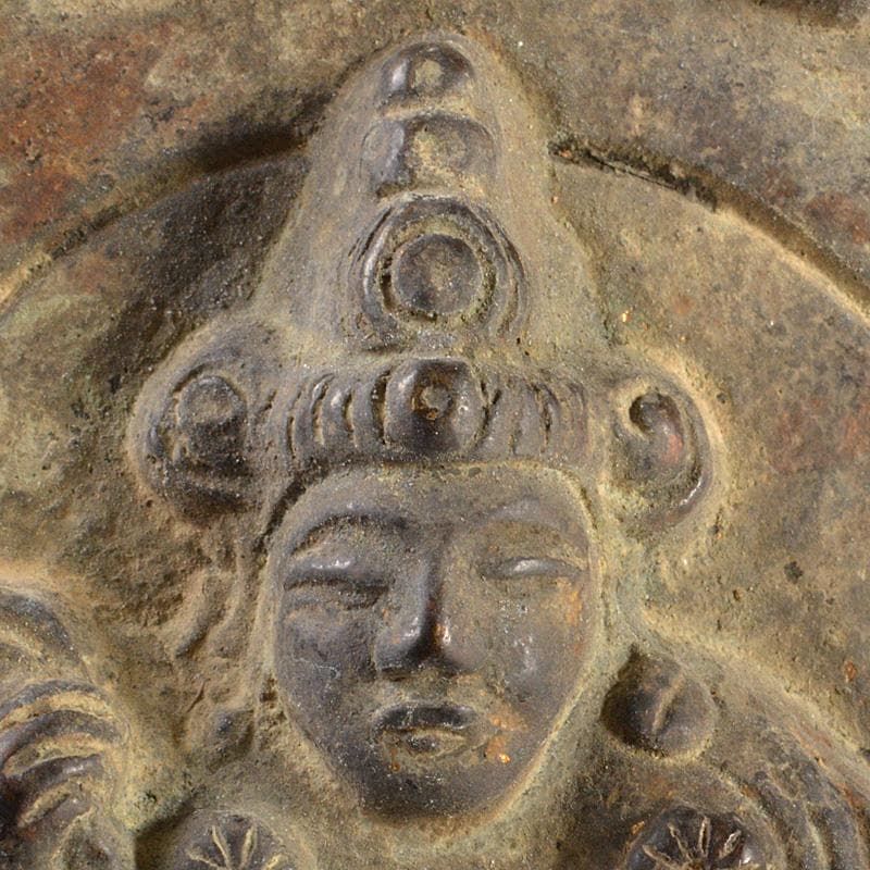 仏教美術　古銅　朝鮮李朝仏　仏像　押出仏　打出仏　置物　M　R6884