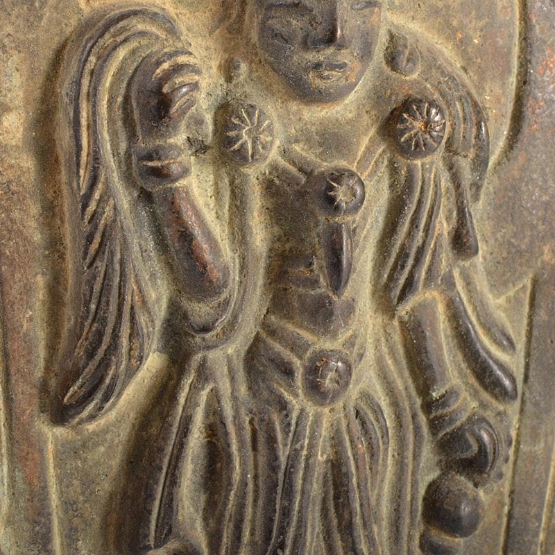 仏教美術　古銅　朝鮮李朝仏　仏像　押出仏　打出仏　置物　M　R6884