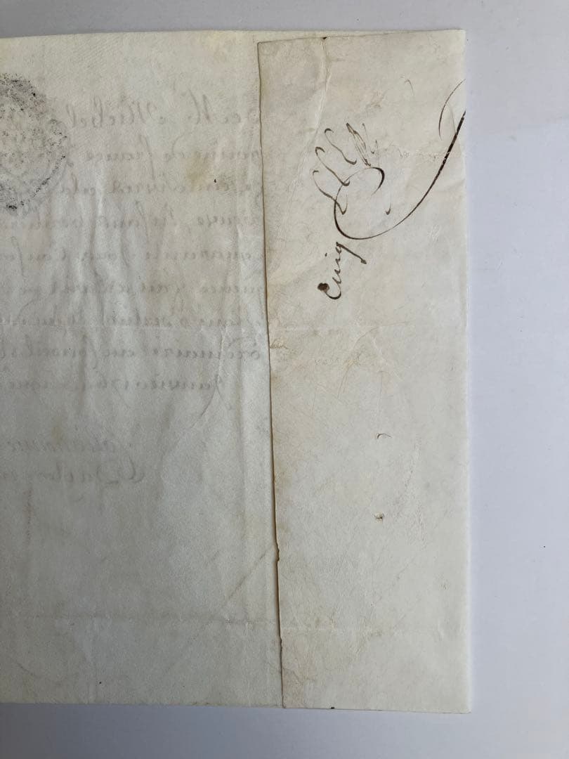 フランスアンティーク　PARIS　1764年　羊皮紙　/ カリグラフィー