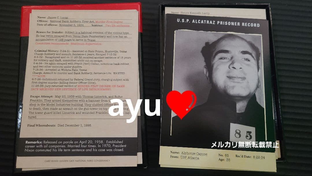 貴重★米国 土産 アルカトラズ 囚人 マグショット レコード ALCATRAZ