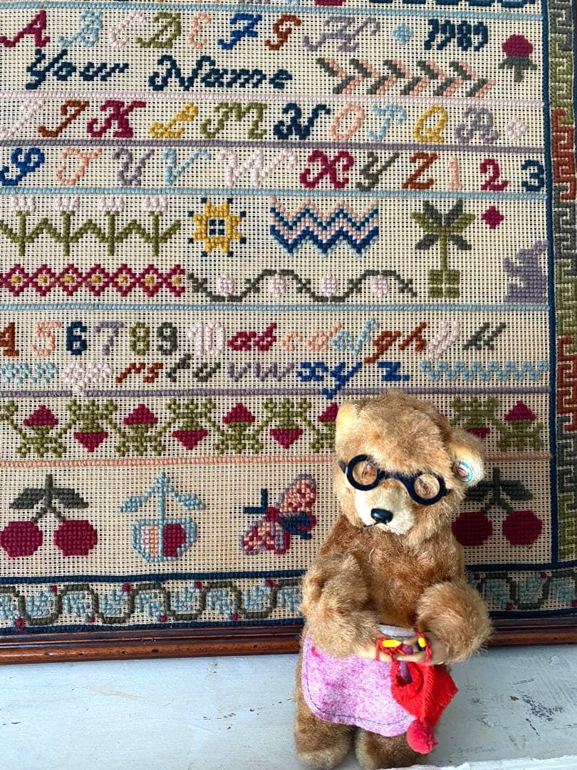 アンティーク　ビンテージベア　ゼンマイ仕掛け　編み物ベア　max carl