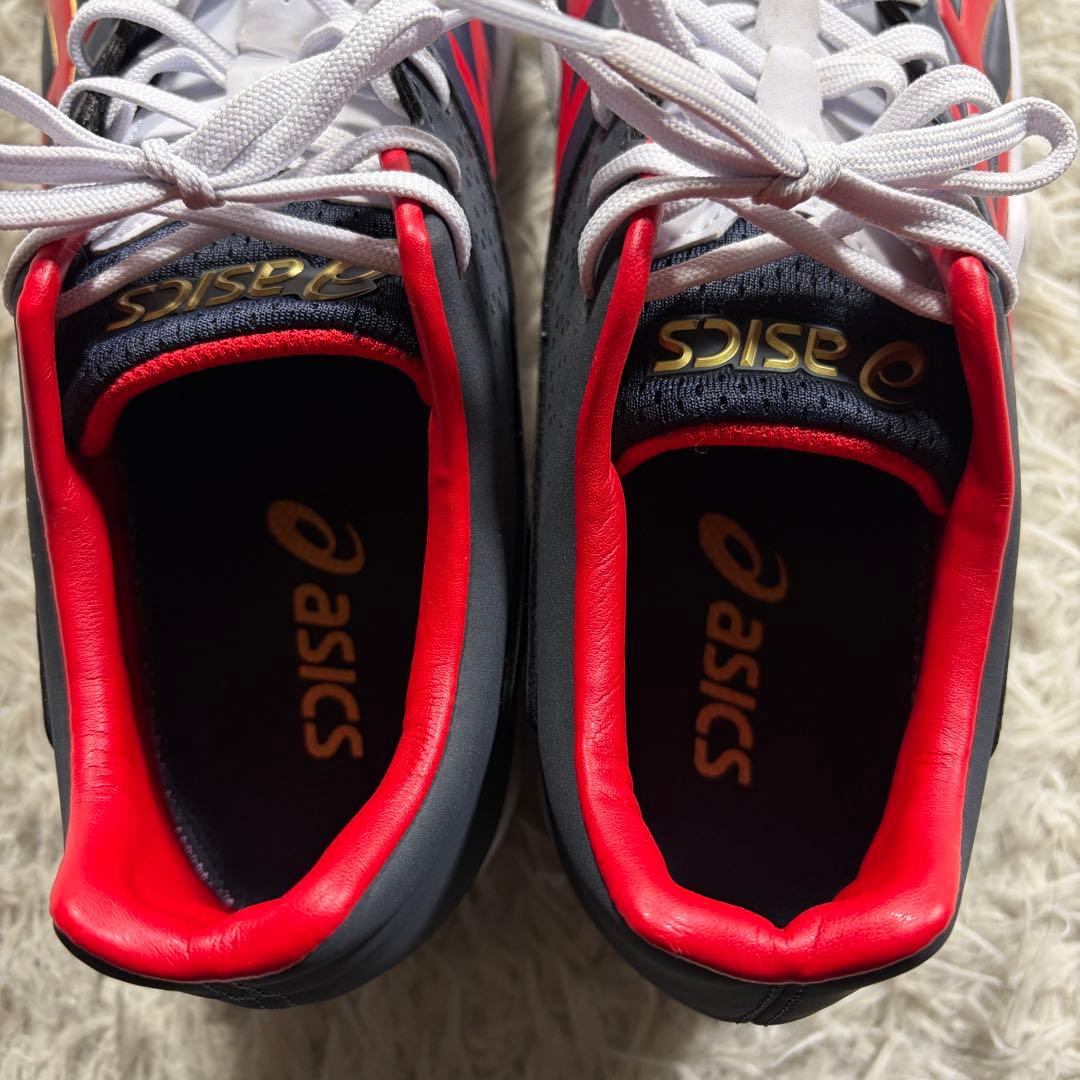 美品■ASICS 野球　スパイク　ジャパンスピード　26cm ブラック/レッド