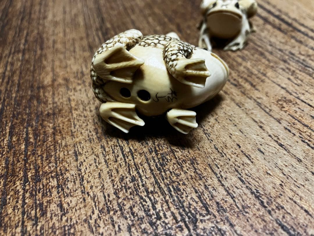 根付 天然素材 蛙 セット ビンテージ アンティーク 骨董品