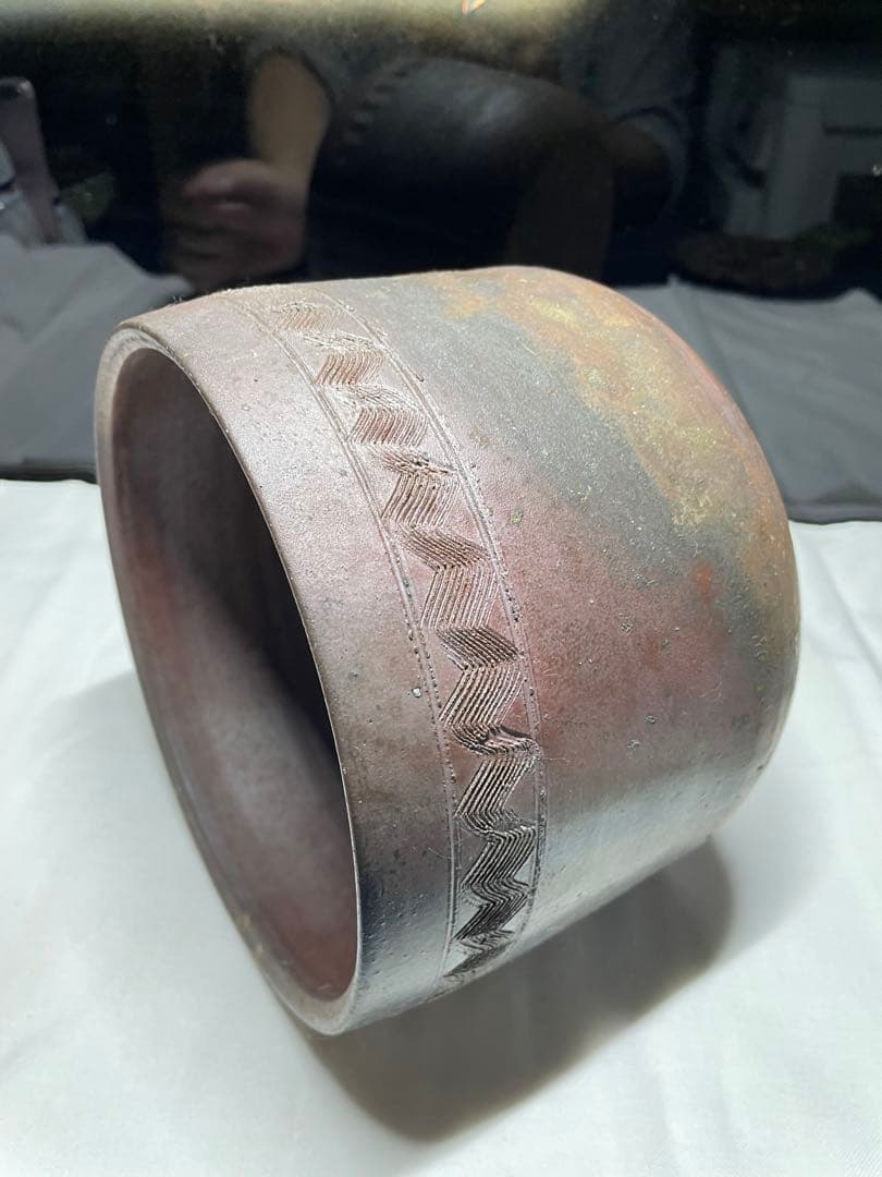 備前焼。缽。盆。茶道具。水指。平成時代。美品。