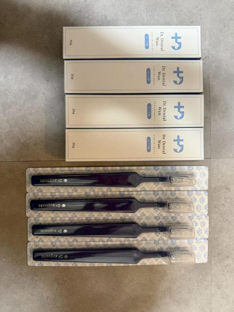 【新品未使用】 ドクターデンタルワン 4個セット 犬 歯磨き 歯ブラシセット