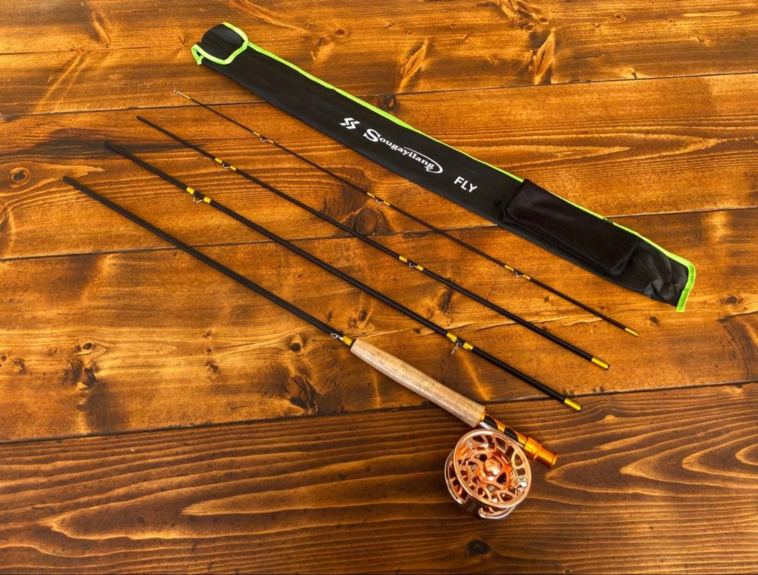 フライフィッシングセット　9ft フライロッド　フライリール　レイクトラウト