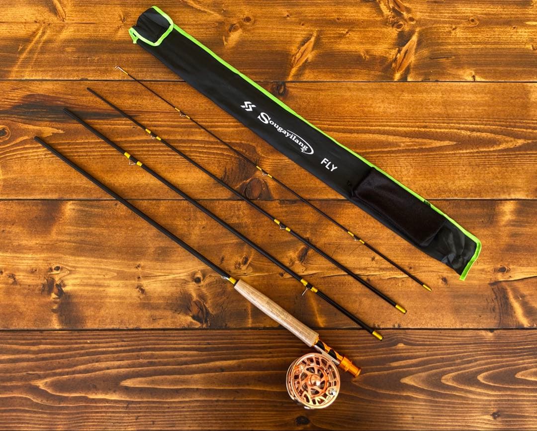 フライフィッシングセット　9ft フライロッド　フライリール　レイクトラウト