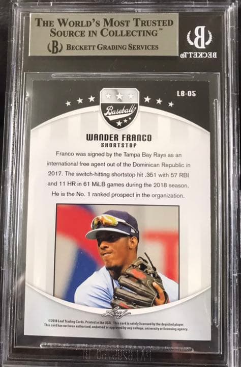 Wander Franco auto 直筆サイン　2018 Leaf フランコ