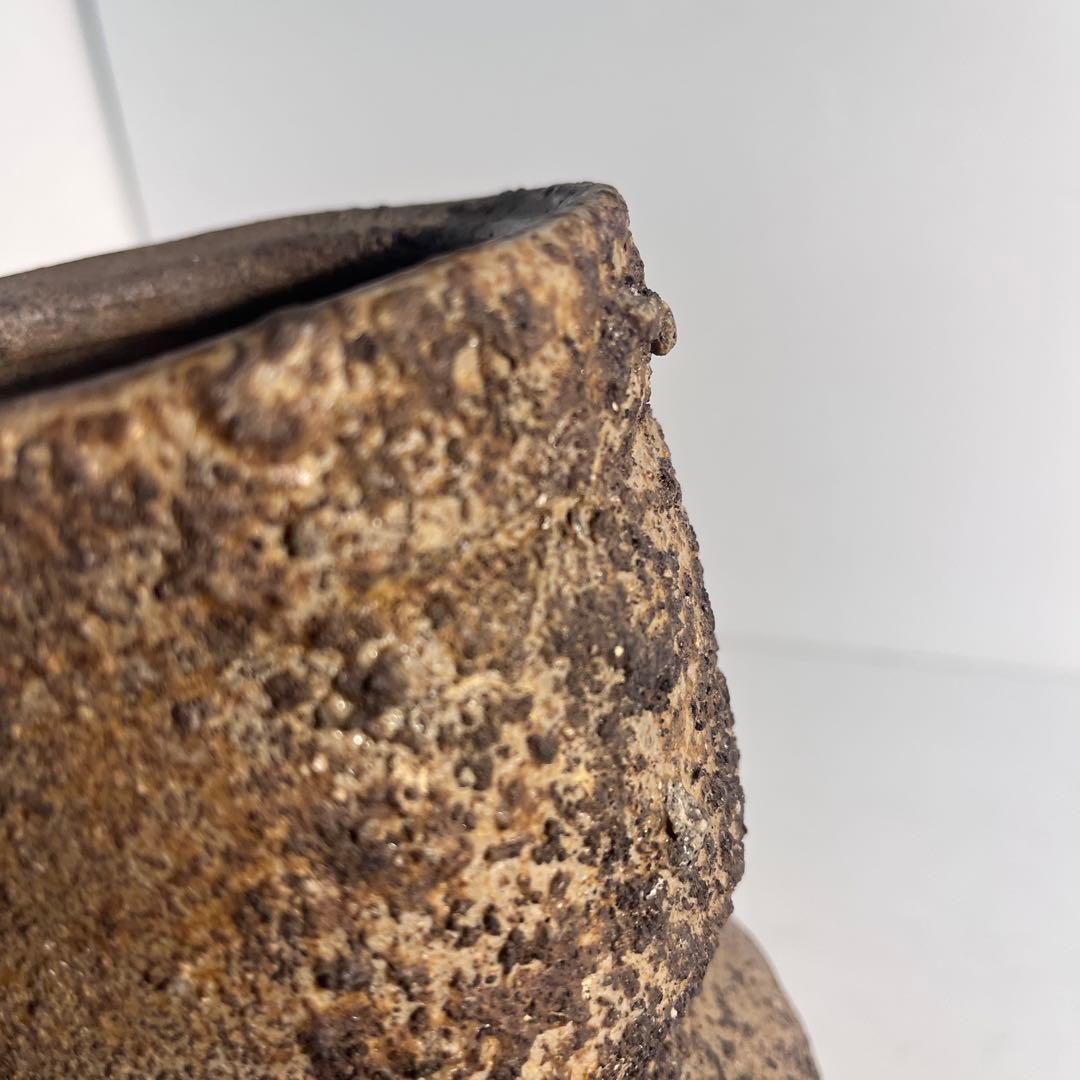 備前窯変耳付花入　備前焼　人間国宝　花器　花生け　花瓶　名工