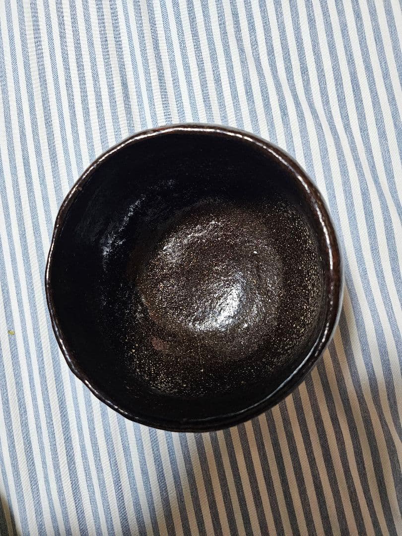 光悦写し 玉水焼黒楽茶碗　一元作 任土斎 円能斎花押