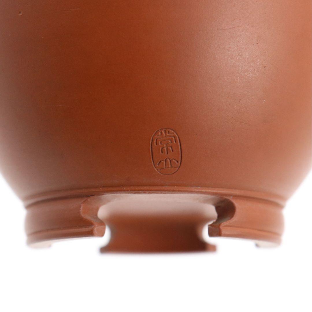 初代 山田常山作 常滑朱泥酒壷 一対 酒器 三代常山識箱 共箱共布　OE468