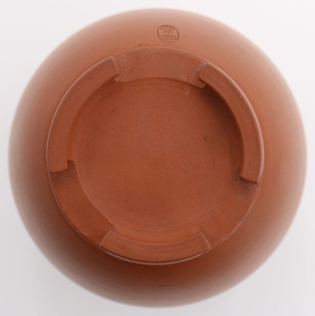 初代 山田常山作 常滑朱泥酒壷 一対 酒器 三代常山識箱 共箱共布　OE468