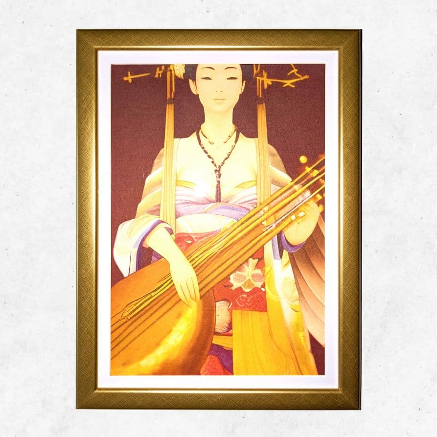 開運！弁財天樣 絵画(和装) 芸術・芸能・金運アップ！ A4壁掛け額入り