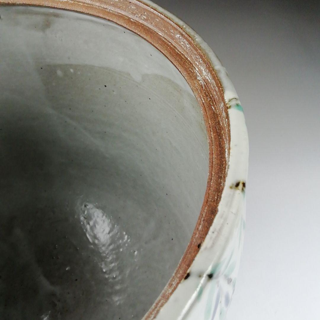 Ｔ２１１　水指　『柳絵』『平安　尾形周平造』　共箱　茶道具