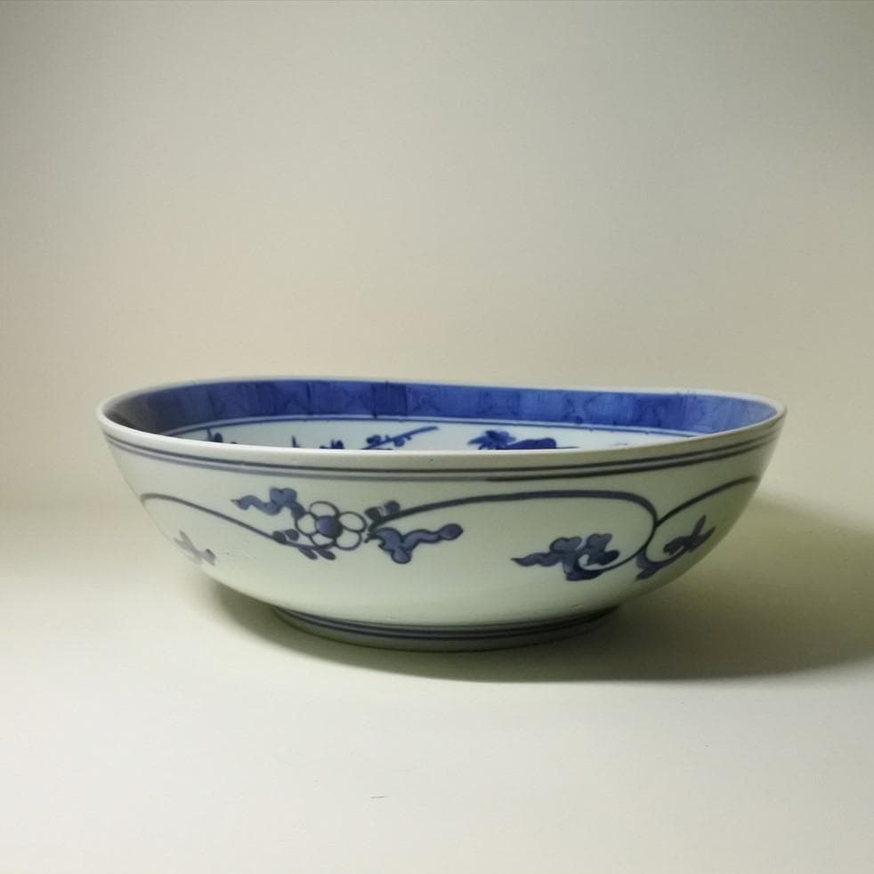 江戸中期　古伊万里　染付　大鉢　骨董品　アンティーク