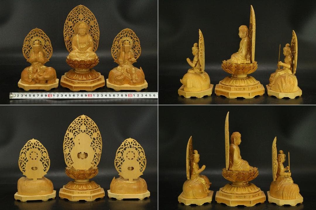 仏教美術 大日如来像 普賢菩薩 文殊菩薩 三体(ZE475)