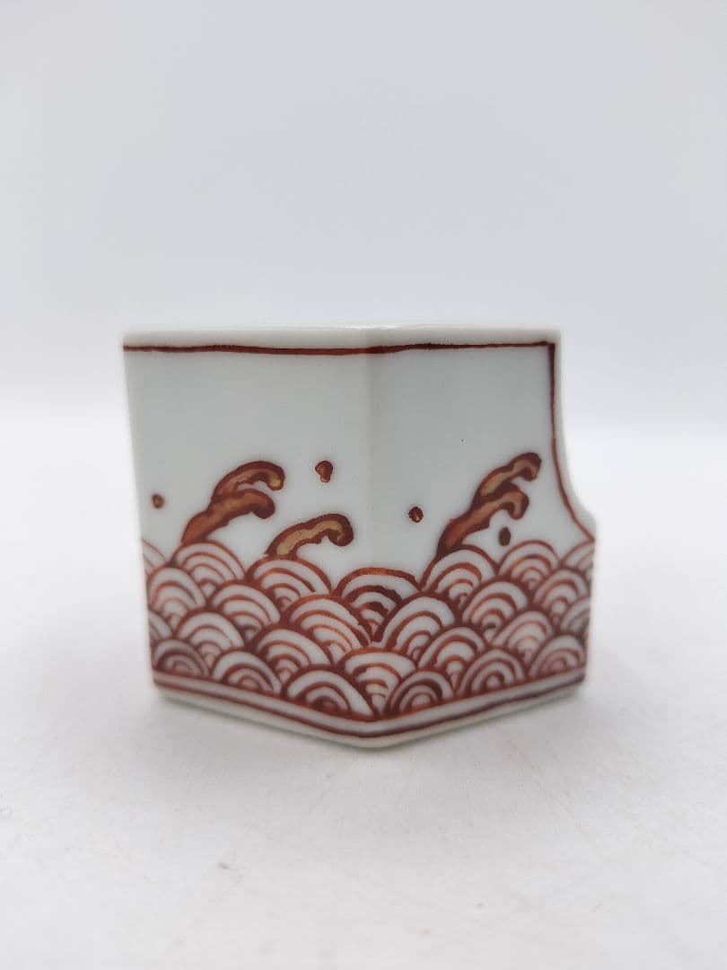 c729 煎茶 盆巾巾筒 青海波 北村和煌 茶道具 古物