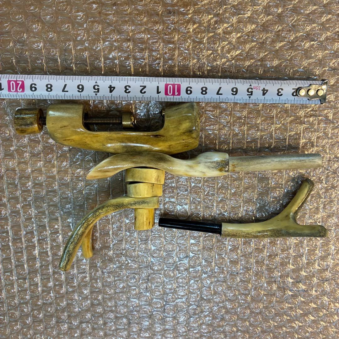 希少　ヘラブナ 竿掛け 万力 天然素材　鹿角　竿受け 竿枕 竿掛け枕 へら