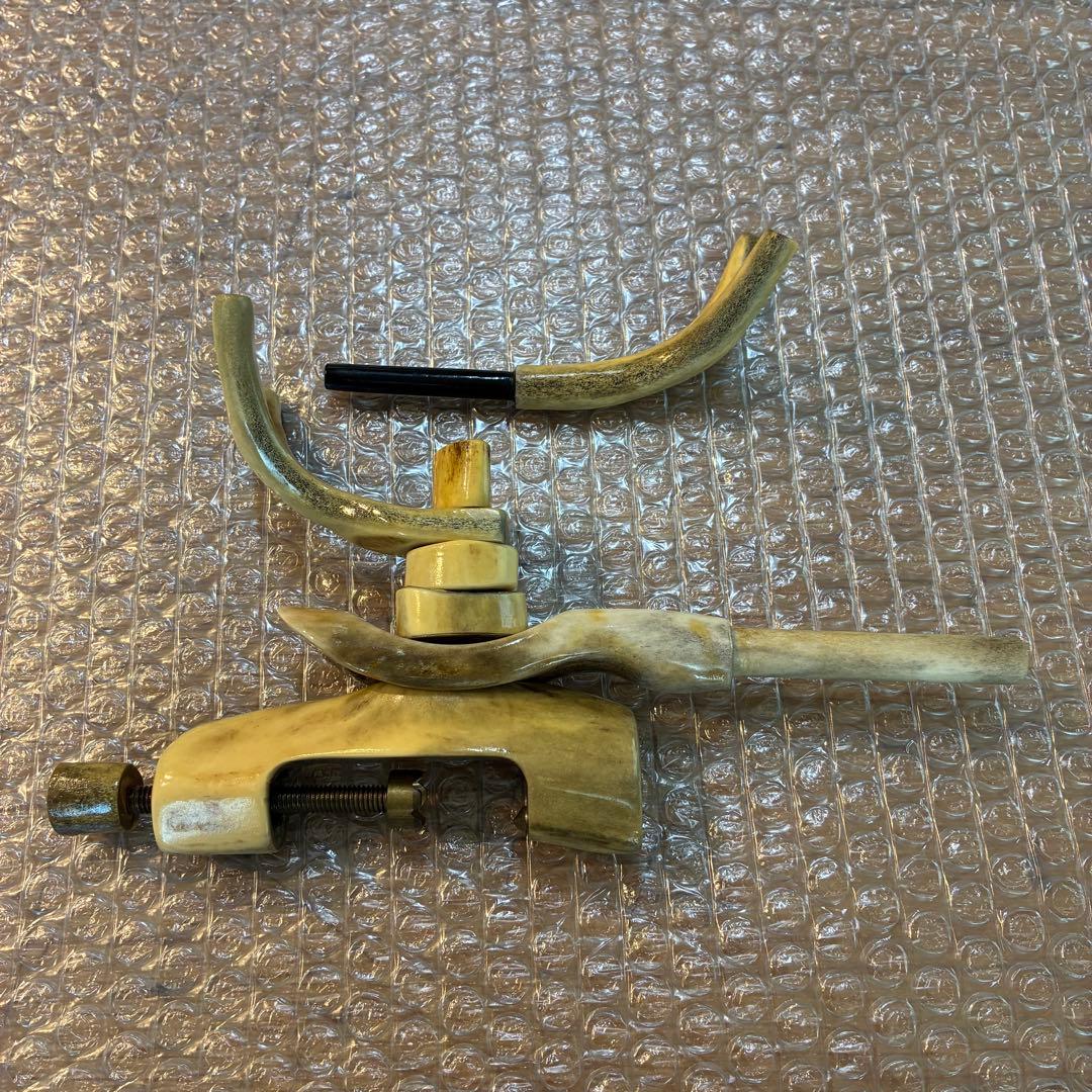 希少　ヘラブナ 竿掛け 万力 天然素材　鹿角　竿受け 竿枕 竿掛け枕 へら