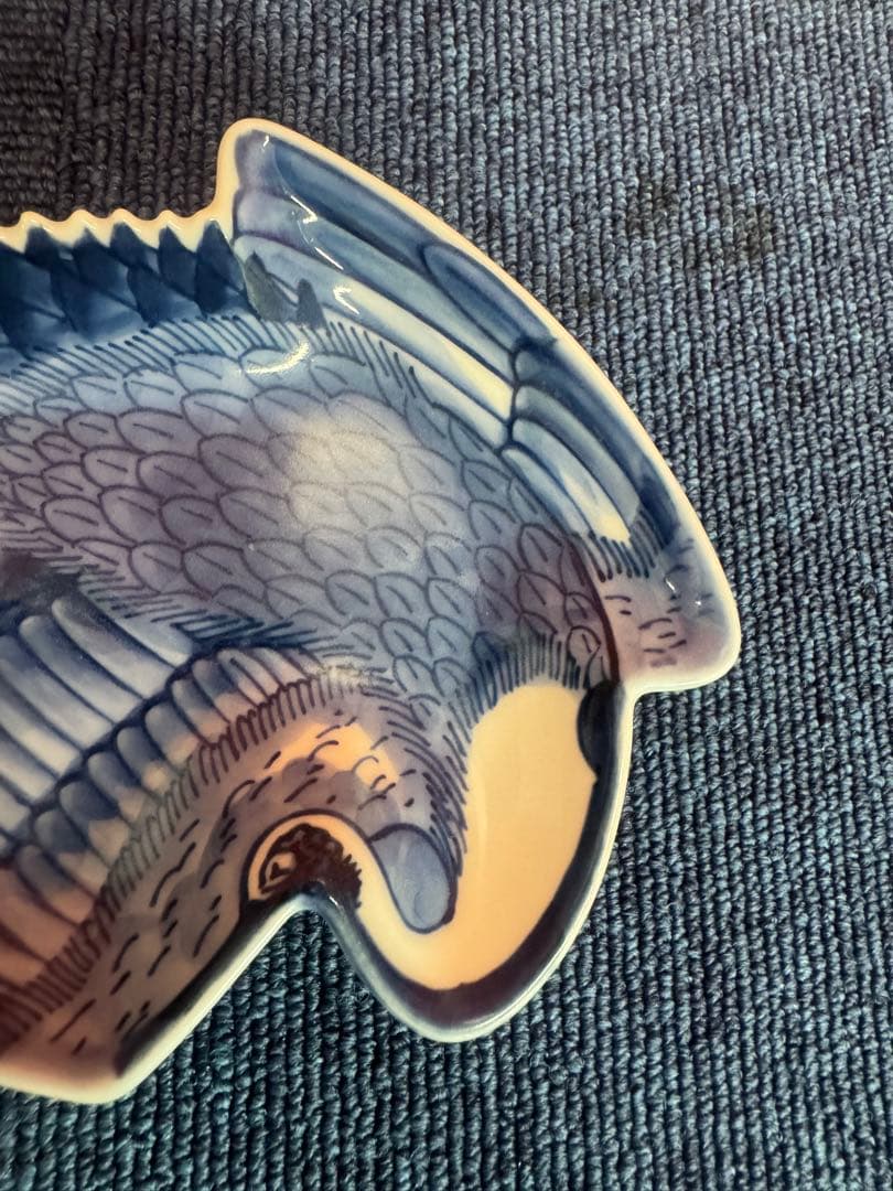 1810  希少　源右衛門　変形皿　鶴文